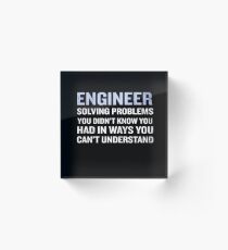 Engineer Definition Solving Problem Funny Quote Acrylic Block