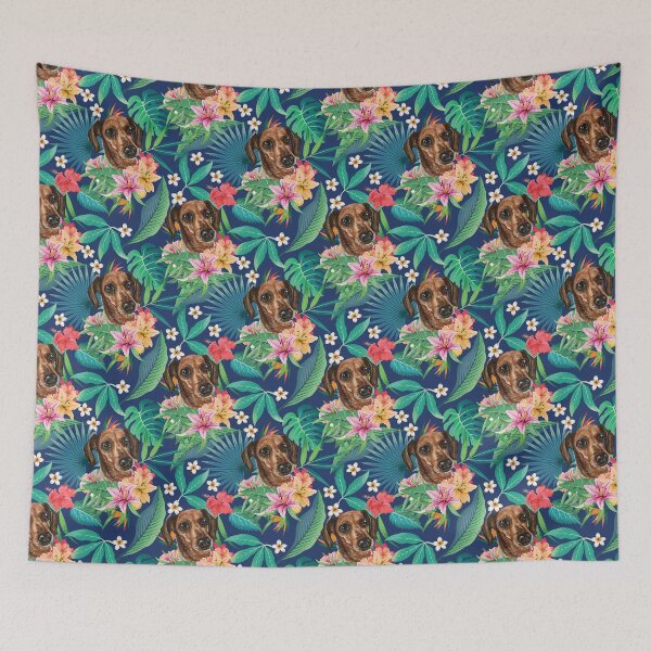 Item preview, Tropical Brown Dachshund Doxie 2 designed and sold by lulupetart.