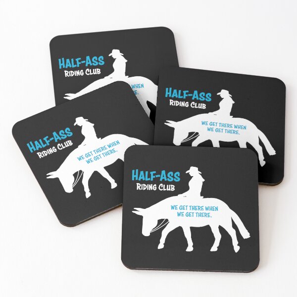 Item preview, Mule Riding Club Version 2 - Teal and White - FEMALE RIDER designed and sold by Melissa Bradshaw.