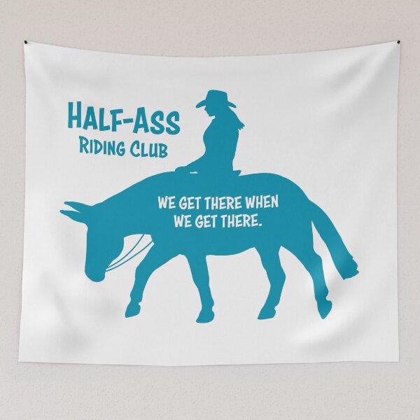 Item preview, Mule Riding Club Version 2 - Teal - FEMALE RIDER designed and sold by Melissa Bradshaw.