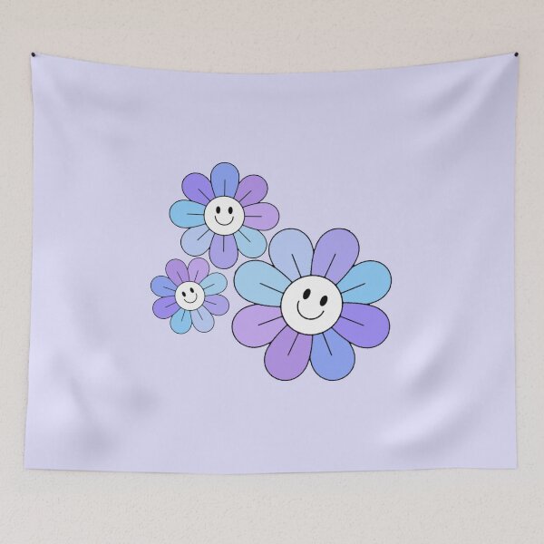 Item preview, Pastel Blue and Purple Hippie Flowers designed and sold by everything4eva.