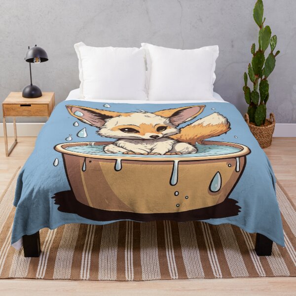 Item preview, Cute Cartoon Fennec Fox Taking a Bath designed and sold by quick-drops.