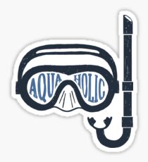 Aquaholic Swim Mask and Snorkel for Swimmers & Ocean Explorers Sticker