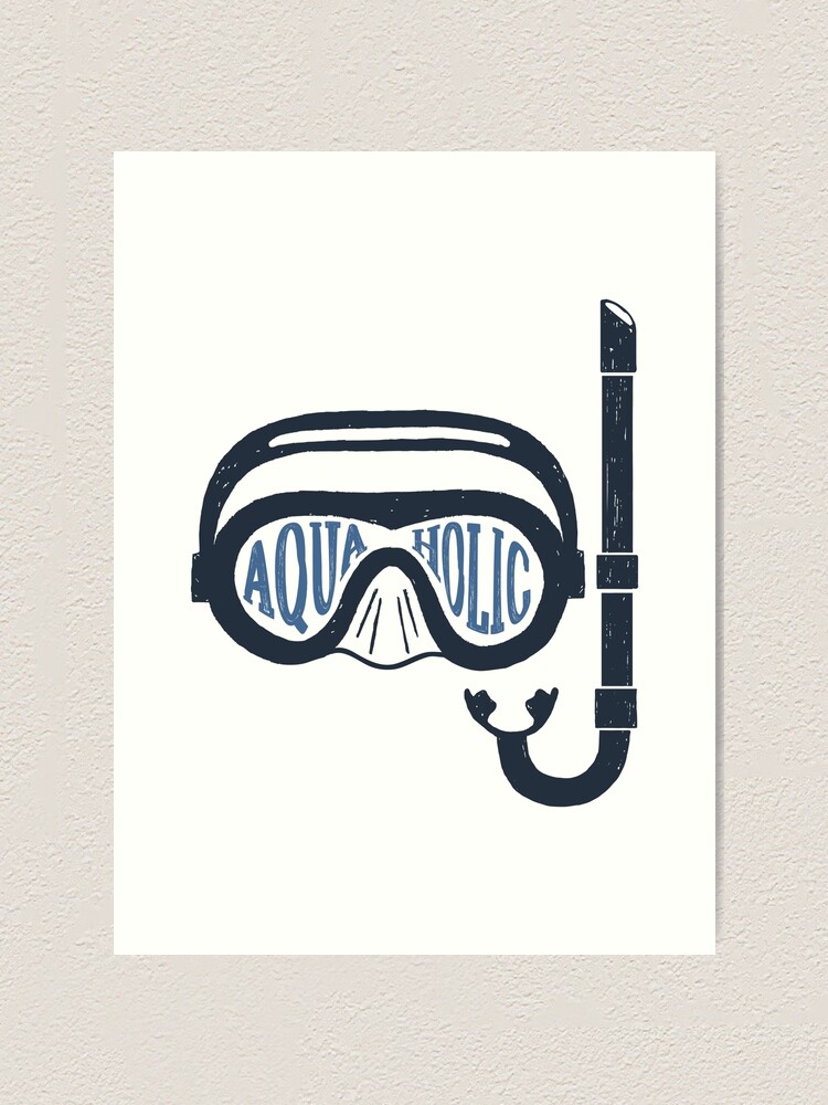 Alternate view of Aquaholic Swim Mask and Snorkel for Swimmers & Ocean Explorers Art Print