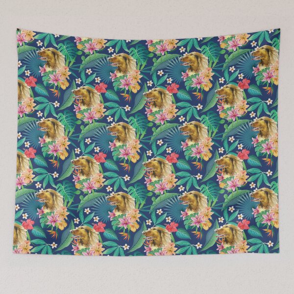 Item preview, Tropical Long Haired English Cream Dachshund Doxie 1 designed and sold by lulupetart.