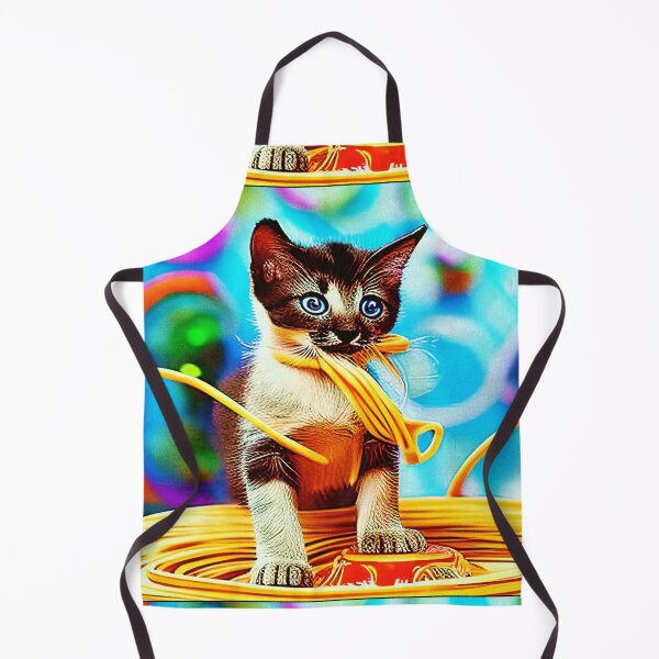 Item preview, *FUNNY PAINTING ILLUSTRATION OF A SIAMESE KITTEN EATING SPAGHETTI IN A SPAGHETTI FESTIVAL AND CARNIVAL ATMOSPHERE* designed and sold by Ralek.