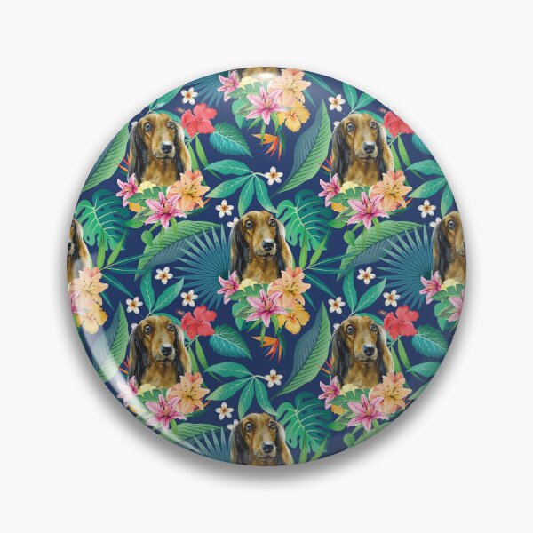 Item preview, Tropical Long Haired English Cream Dachshund Doxie 2 designed and sold by lulupetart.