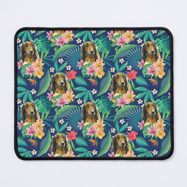Item preview, Tropical Long Haired English Cream Dachshund Doxie 2 designed and sold by lulupetart.