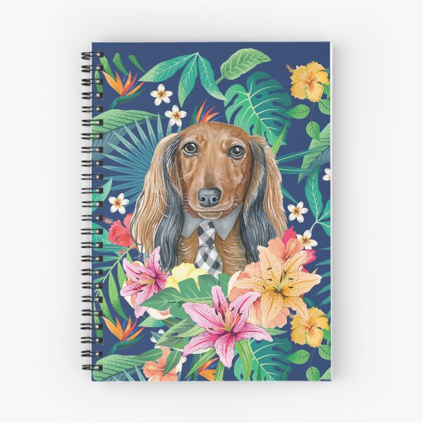 Item preview, Tropical Long Haired Shaded Red Dachshund Doxie  designed and sold by lulupetart.