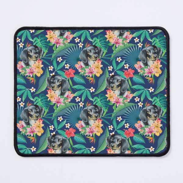 Item preview, Tropical Black Tan Dachshund Doxie 1 designed and sold by lulupetart.