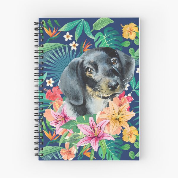 Item preview, Tropical Black Tan Dachshund Doxie 1 designed and sold by lulupetart.