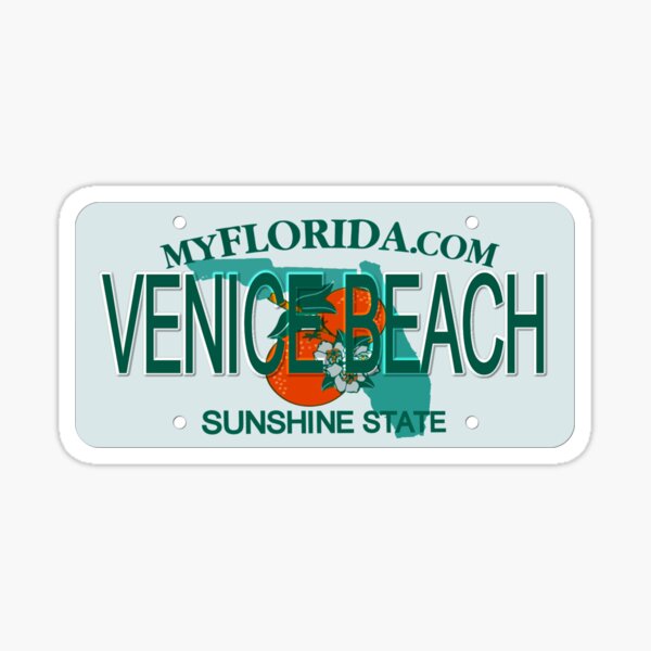 Item preview, Venice Beach  Florida License Plate designed and sold by Mel Turbyfill.