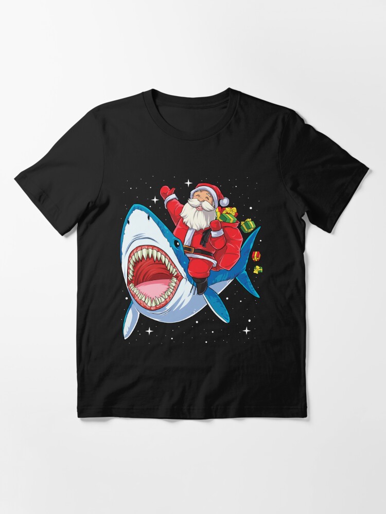 Disover Santa Riding Shark  Christmas Gifts Galaxy Space Tees  T-Shirt