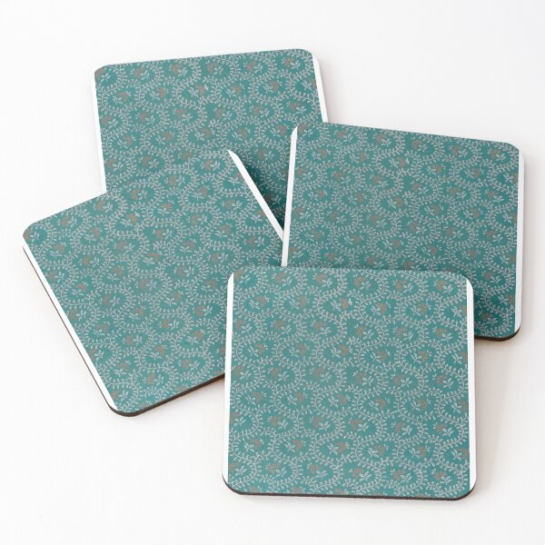 Item preview, Sheet with meandering vine pattern with gold flowers designed and sold by portokalis.