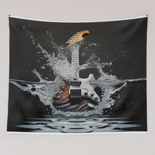 Item preview, Commercial Guitar Art With Water Splashing designed and sold by Unwind-Art-Work.