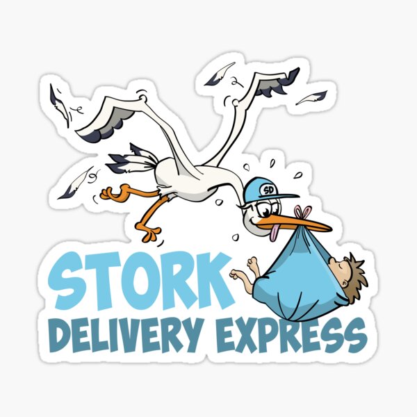 The stork delivery express - Baby boy edition Sticker