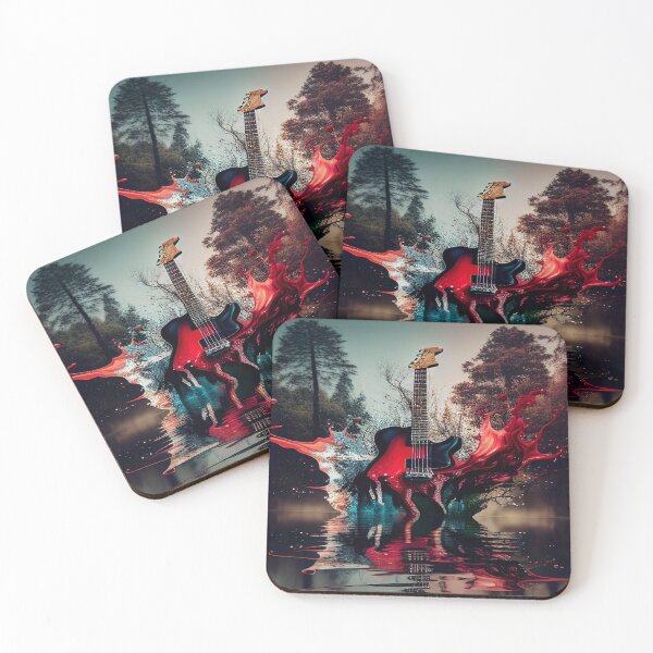 Item preview, Commercial Guitar Art With Water Splashing In The Forest designed and sold by Unwind-Art-Work.