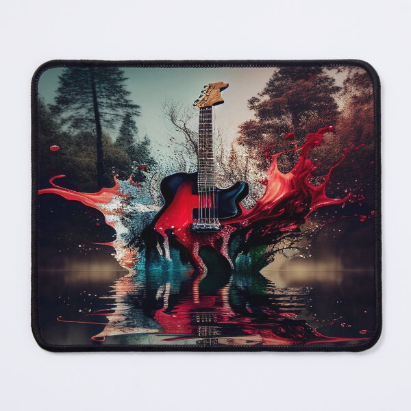 Item preview, Commercial Guitar Art With Water Splashing In The Forest designed and sold by Unwind-Art-Work.