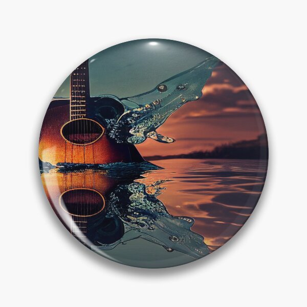 Item preview, Commercial Guitar Art With Water Splashing In The Sunset designed and sold by Unwind-Art-Work.