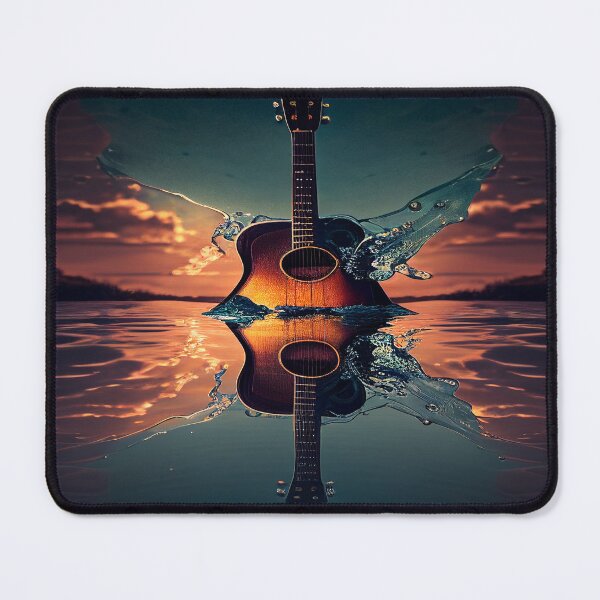 Item preview, Commercial Guitar Art With Water Splashing In The Sunset designed and sold by Unwind-Art-Work.