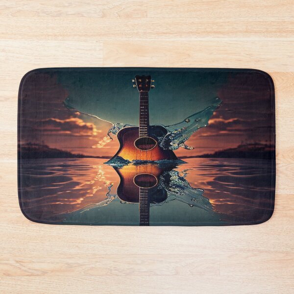 Item preview, Commercial Guitar Art With Water Splashing In The Sunset designed and sold by Unwind-Art-Work.