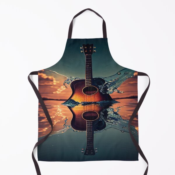 Item preview, Commercial Guitar Art With Water Splashing In The Sunset designed and sold by Unwind-Art-Work.