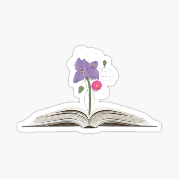 Flowers growing from book Sticker