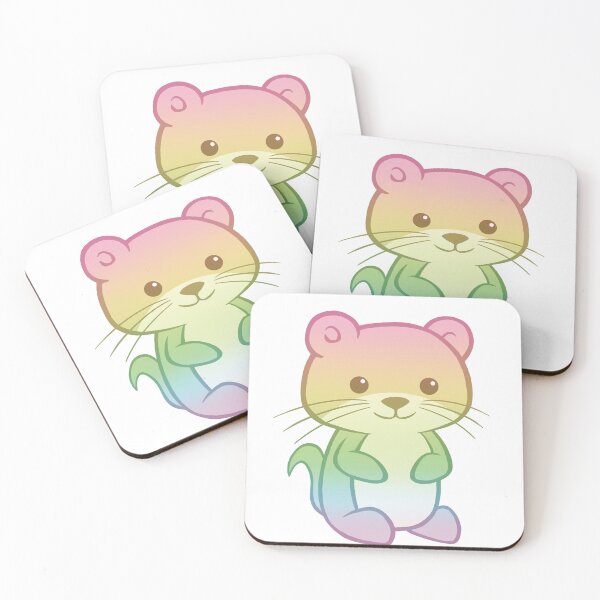 Item preview, Happy Rainbow Otter (White Background) designed and sold by cloudysheepart.