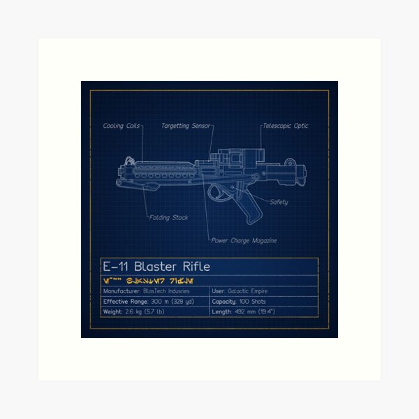 Gun Blueprint Art Prints for Sale | Redbubble