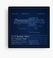 E-11 Blaster Rifle Blueprint Canvas Print