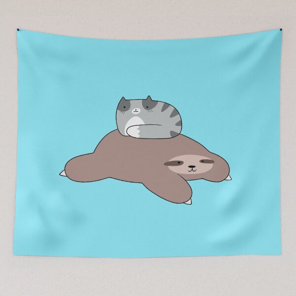 Item preview, Sloth and Blue Tabby Cat designed and sold by SaradaBoru.