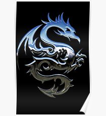 Metal Blue Dragon Poster