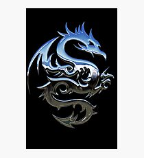 Metal Blue Dragon Photographic Print