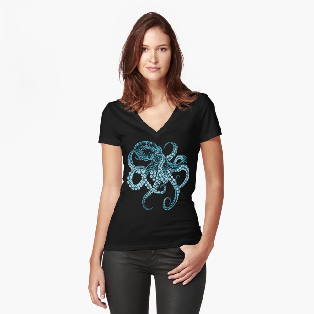 Vista previa del artículo con la obra «Camiseta entallada de cuello en V», diseñado y vendido por crisp002.