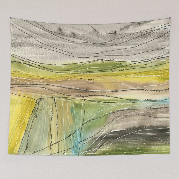 Item preview, Nature and landscape, abstract beautiful mountains, grey sky designed and sold by anaozzart.