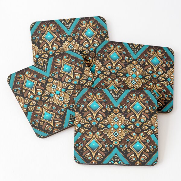 Item preview, Simple Elegant Bejeweled Pacific Islander Pattern Digital Painting designed and sold by CodeAndColors.