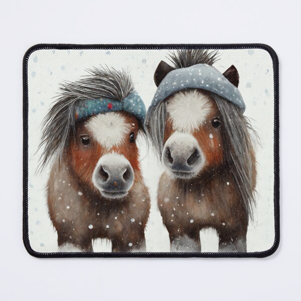 Item preview, Fuzzy Pony Friends in the Snow designed and sold by newnomads-art.