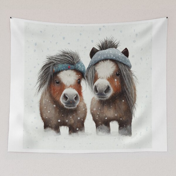Item preview, Fuzzy Pony Friends in the Snow designed and sold by newnomads-art.