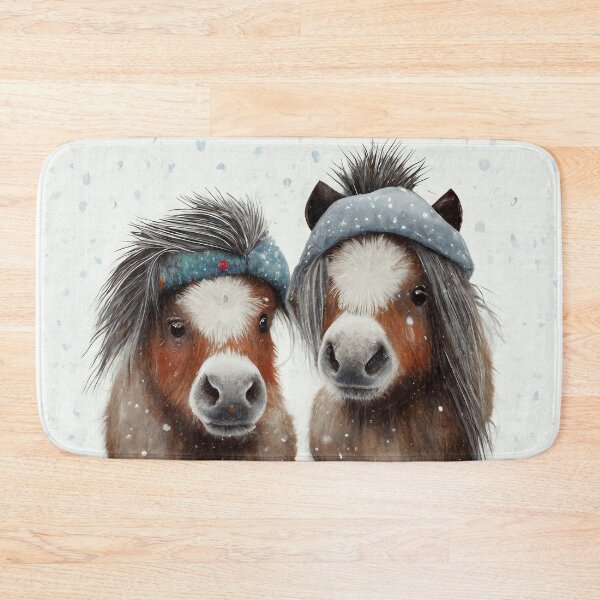 Item preview, Fuzzy Pony Friends in the Snow designed and sold by newnomads-art.