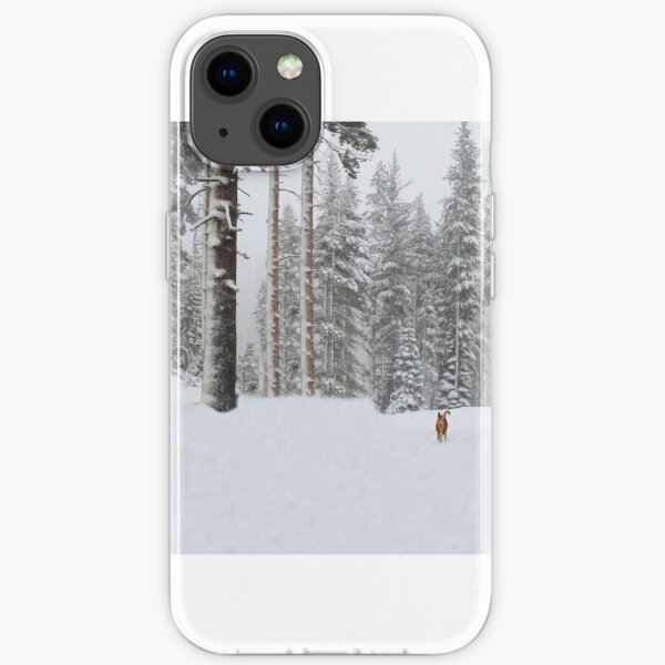 Foxy Alone in the Snowy Trees iPhone Soft Case