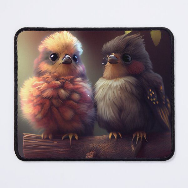 Item preview, Furry Fledgling Friends Digital Painting designed and sold by CodeAndColors.