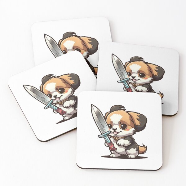 Item preview, Adorable Dog with Knife Design - A Playful and Edgy Twist on Classic Canine Art designed and sold by murky-cloud.