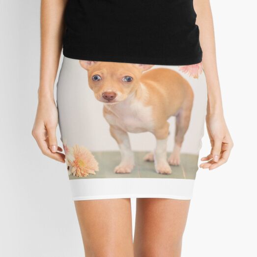 Chihuahua Puppy with Daisies Mini Skirt