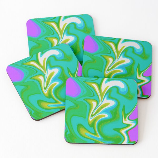 Item preview, Modern Swirl Abstract Pattern Neon Tones, Green Tones, Neon Green, Neon Blue, Purple, White, Green and Purple Design designed and sold by theprintedclub.