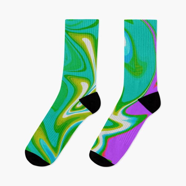 Item preview, Modern Swirl Abstract Pattern Neon Tones, Green Tones, Neon Green, Neon Blue, Purple, White, Green and Purple Design designed and sold by theprintedclub.