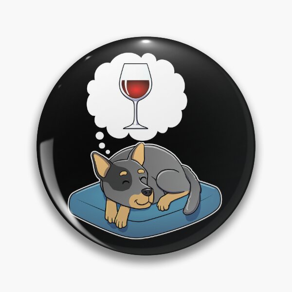 Item preview, Australian Cattle Dog dreaming about Red Wine designed and sold by DoggieDelights.