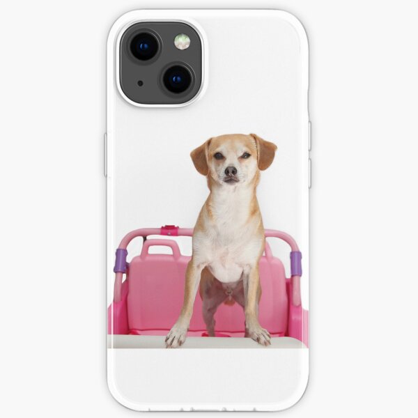 Terrier Dog in Pink Car iPhone Soft Case