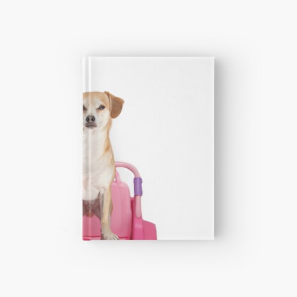 Terrier Dog in Pink Car Hardcover Journal