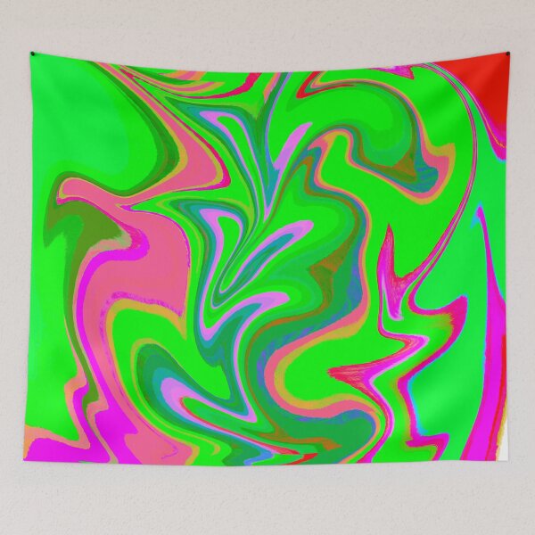 Item preview, Modern Swirl Abstract Pattern Neon Tones, Neon Green, Neon Pink, Green and Hot Pink Design designed and sold by theprintedclub.