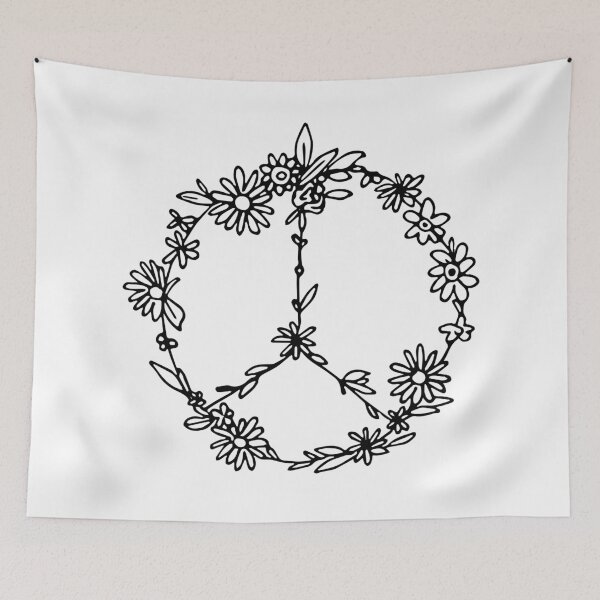 Item preview, Floral Doodle Peace Sign designed and sold by aterkaderk.